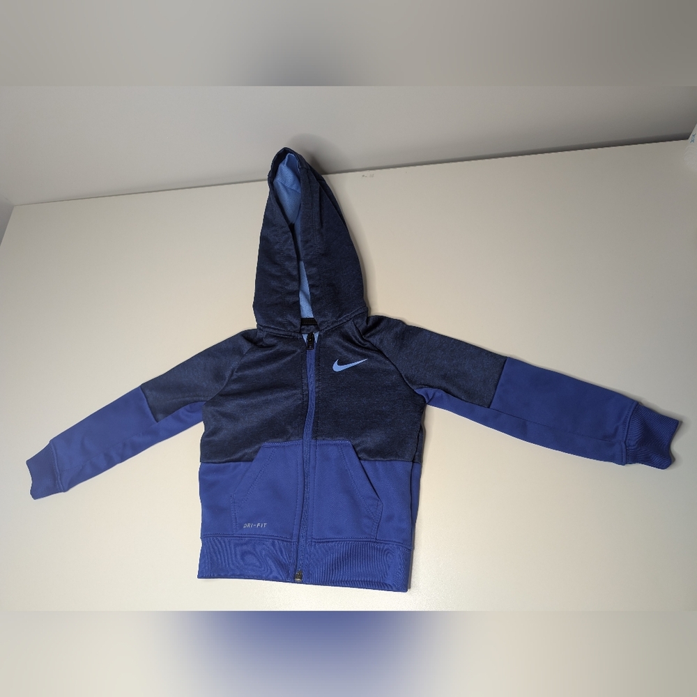 Boys Nike Dri-fit 2T Blue Zipper Jacket with Hood